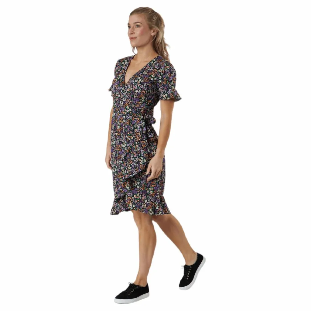 Only Olivia S/S Wrap Dress Wvn Black Svart