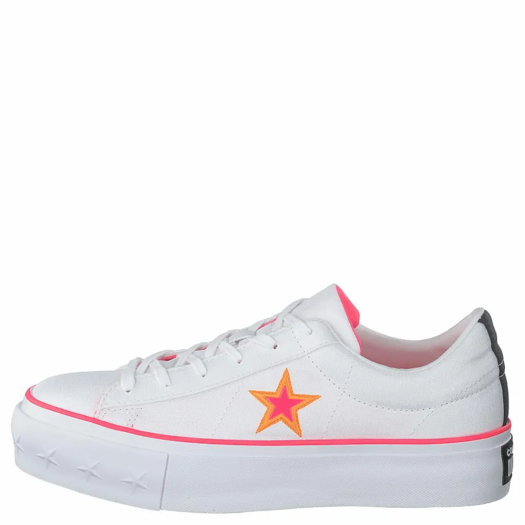 Converse One Star Platform White / Racer Pink / Orange Vit Online