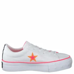Converse One Star Platform White / Racer Pink / Orange Vit Online