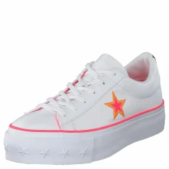 Converse One Star Platform White / Racer Pink / Orange Vit Online