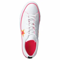 Converse One Star Platform White / Racer Pink / Orange Vit Online