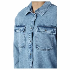 Only Onlkasia Ls Os Shirt Dnm Bj No Medium Blue Denim Blå Clearance