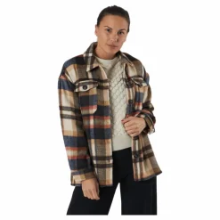 Only Onlmaci L/s Check Shacket Pnt Humus Flerfärgad
