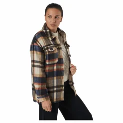 Only Onlmaci L/s Check Shacket Pnt Humus Flerfärgad