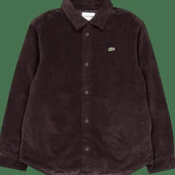 Lacoste Oversized Corduroy Overshirt Skb Brown New