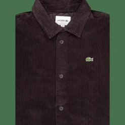Lacoste Oversized Corduroy Overshirt Skb Brown New
