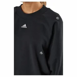 Oversized Crewneck Sweatshirt with Healing Crystal-Inspired Graphics Black*adidas Sale