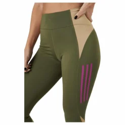 adidas Own The Run Block 7/8 Running Leggings Women Focus Olive / Beige Tone Grön Outlet
