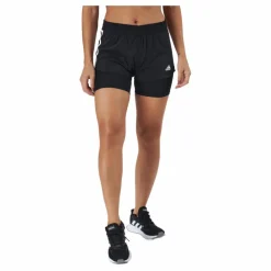 Pacer 3 Stripe Woven 2 In 1 Short Black / White*adidas Clearance
