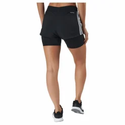 Pacer 3 Stripe Woven 2 In 1 Short Black / White*adidas Clearance