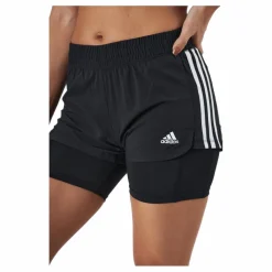 Pacer 3 Stripe Woven 2 In 1 Short Black / White*adidas Clearance