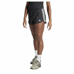 adidas Pacer Training 3-Stripes Woven High-Rise Shorts Black / White Svart Hot
