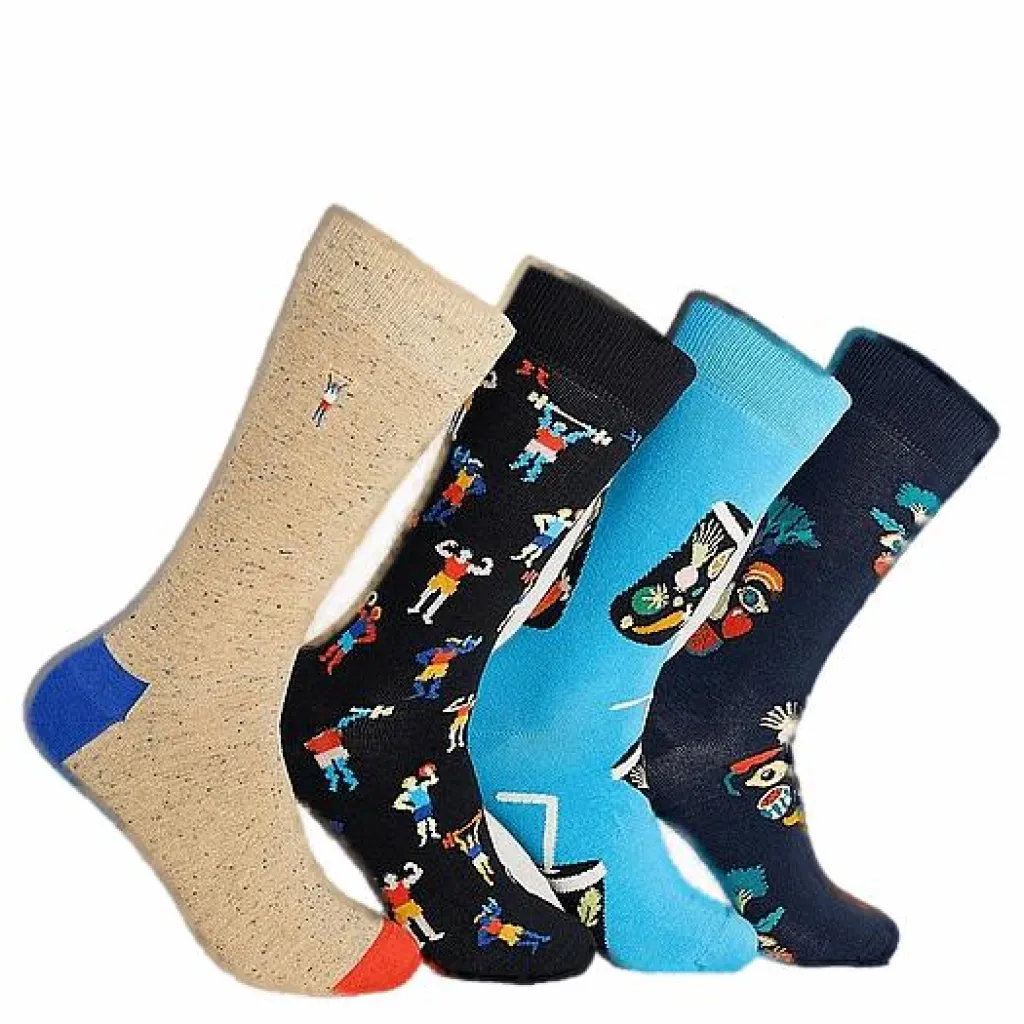 Happy Socks 4-pack Healthy Lifestyle Socks Multi Color Flerfärgad Discount
