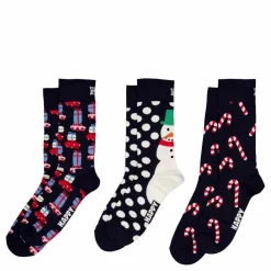 Happy Socks 3-pack Holiday Navy Gift Set Navy Blå Hot