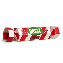 Happy Socks 2-pack Holiday Striped Cracker Dark Red Röd New