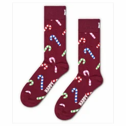 Happy Socks 2-pack Holiday Striped Cracker Dark Red Röd New