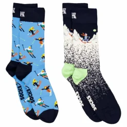 2-pack Skiing Chalet Gift Set Brown*Happy Socks New