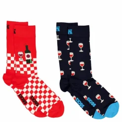 2-pack Wine Gift Set Blue*Happy Socks Discount