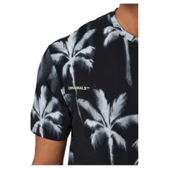 Jack & Jones Palm Tree Print T-shirt Blue Svart Discount