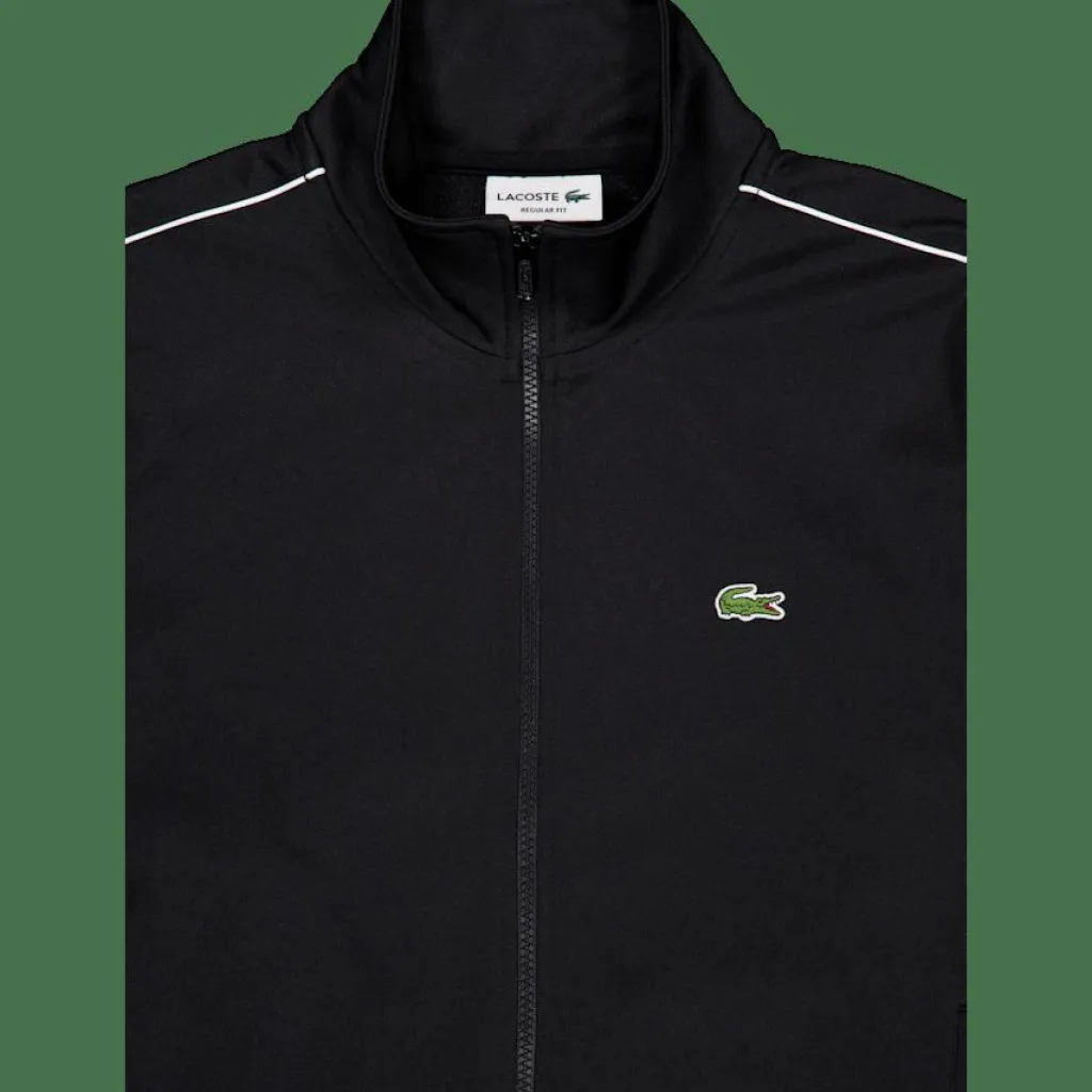 Lacoste Paris Piqué Zip Front Track Ja Noir 031 Black Discount