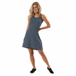 Marine Pasadena Dress Blue/White Blå och Vit Online
