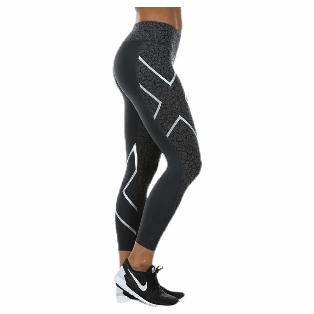 Patterned Mid-Rise Compression 7/8 Tights Black/Grey*2XU Discount
