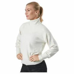 Pieces Pccava Ls High Neck Knit  Bc Birch Vit Discount