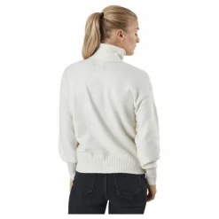 Pieces Pccava Ls High Neck Knit  Bc Birch Vit Discount