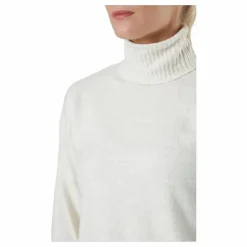 Pieces Pccava Ls High Neck Knit  Bc Birch Vit Discount