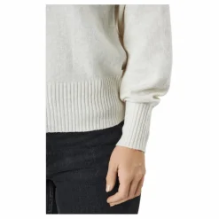 Pieces Pccava Ls High Neck Knit  Bc Birch Vit Discount