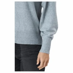 Pieces Pccava Ls High Neck Knit  Bc Light Grey Melange Grå Online