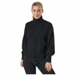 Pieces Pccava Ls High Neck Knit  Bc Black Svart Clearance