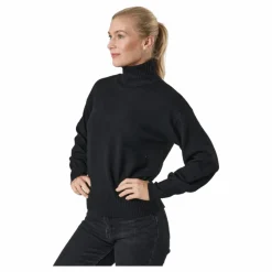 Pieces Pccava Ls High Neck Knit  Bc Black Svart Clearance