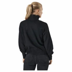Pieces Pccava Ls High Neck Knit  Bc Black Svart Clearance