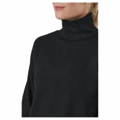 Pieces Pccava Ls High Neck Knit  Bc Black Svart Clearance