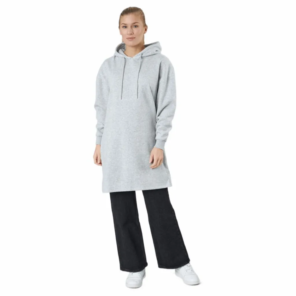 Pieces Pcchilli Ls Sweat Dress Bc Light Grey Melange Grå Clearance