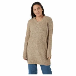 Pcellen Ls V-neck Knit Dress   Silver Mink*Pieces Hot