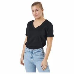 Pieces Pcria Ss V-neck Solid Tee Bc Black Svart Hot