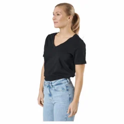 Pieces Pcria Ss V-neck Solid Tee  Bc Black Svart Hot