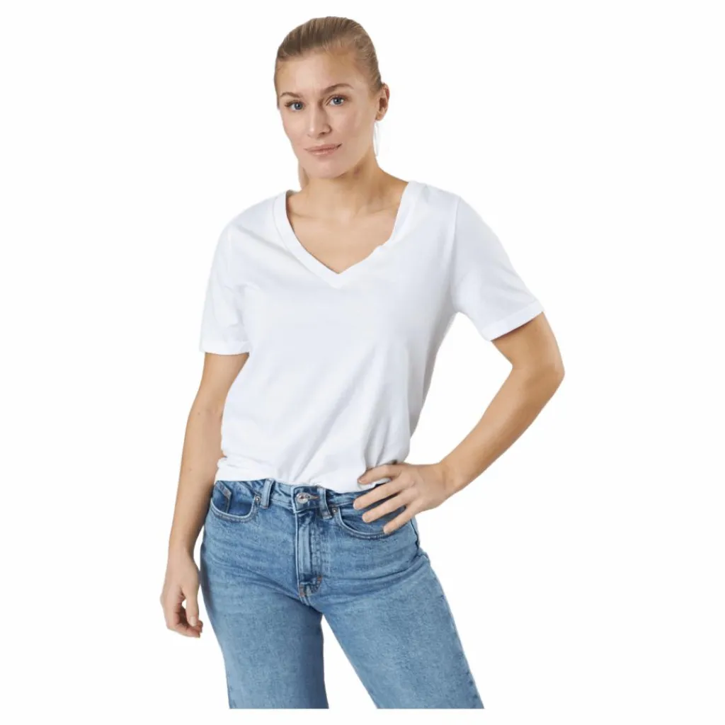 Pieces Pcria Ss V-neck Solid Tee Bc Bright White Vit Discount