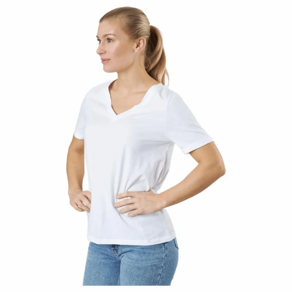 Pieces Pcria Ss V-neck Solid Tee Bc Bright White Vit Discount