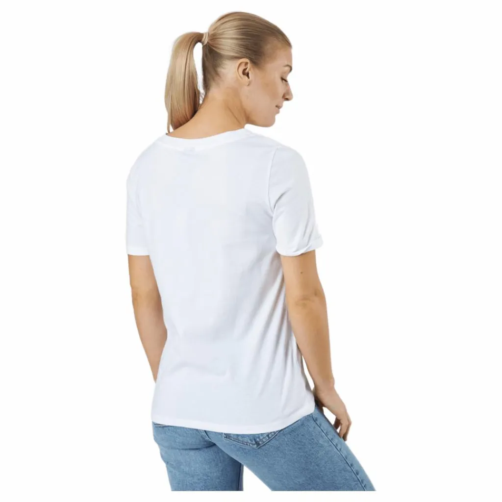 Pieces Pcria Ss V-neck Solid Tee Bc Bright White Vit Discount