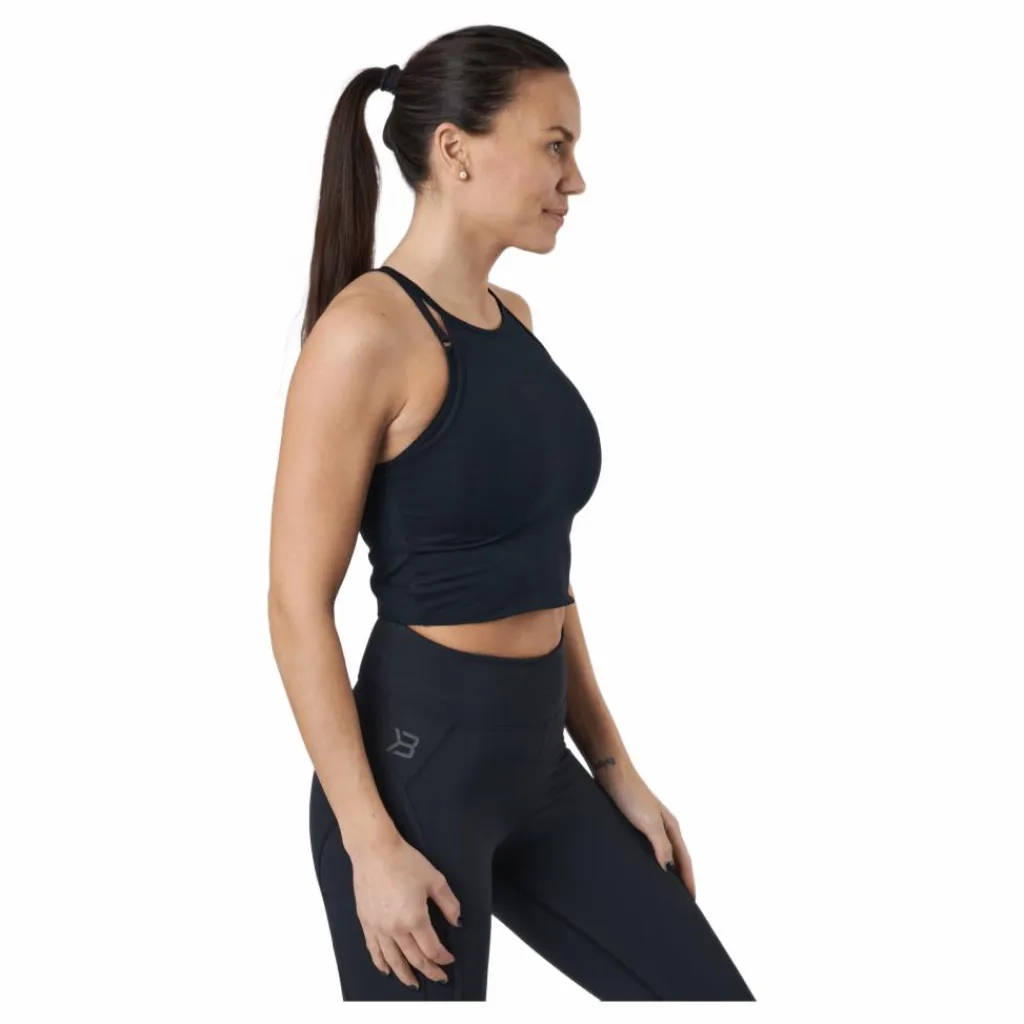 Better Bodies Performance Crop Hal Black Svart New