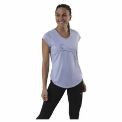 Puma Performance Heather Cat Tee Purple Lila Outlet