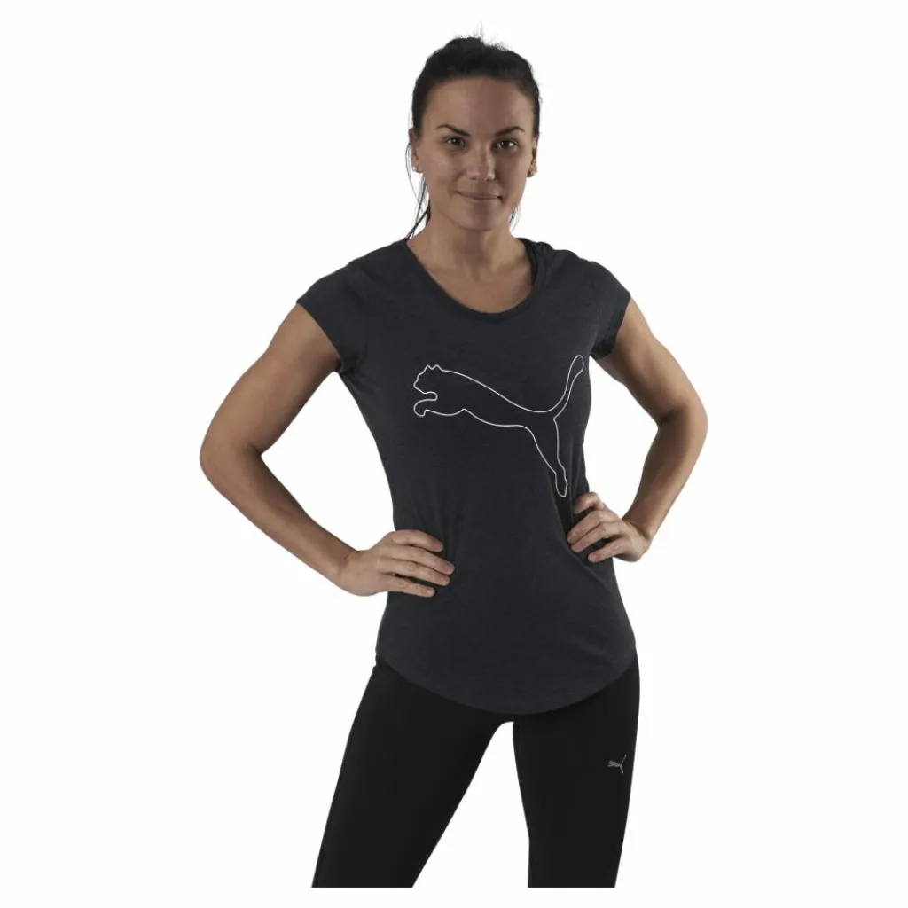 Puma Performance Heather Cat Tee Grey Svart Online