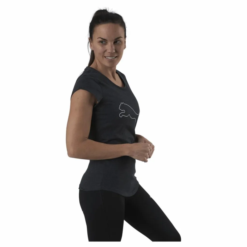 Puma Performance Heather Cat Tee Grey Svart Online