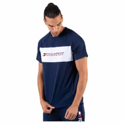 Tommy Hilfiger Sport Performance Mesh Tee Blue Blå