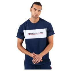 Tommy Hilfiger Sport Performance Mesh Tee Blue Blå