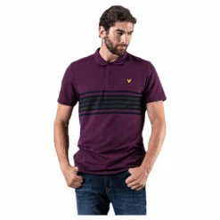 Lyle & Scott Plus Stripe Polo Blue Blå Clearance