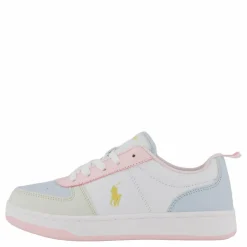 Polo Court Ii C-white Tumbled/lt Pink/lt Blu*Ralph Lauren Junior Outlet